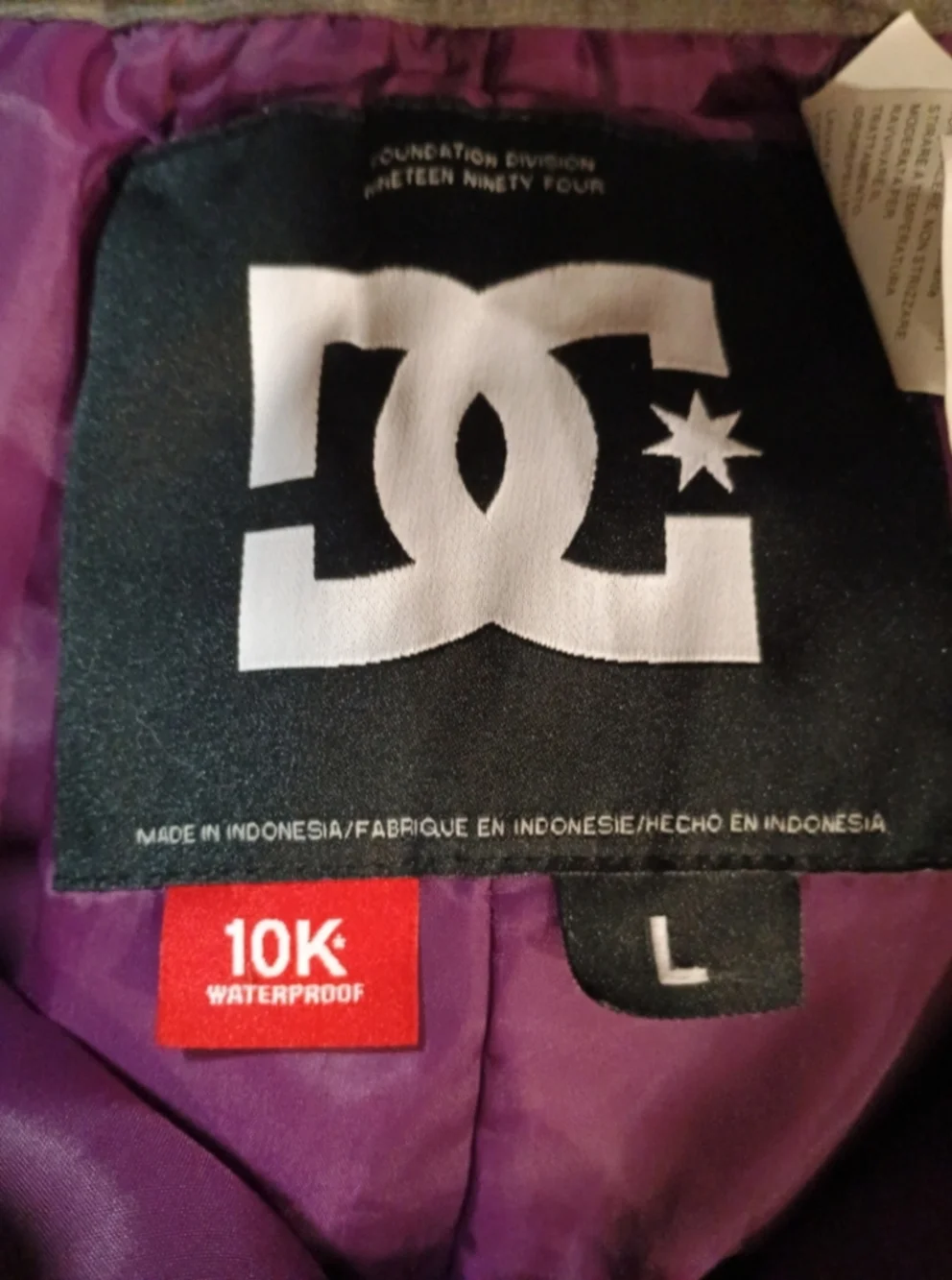 DC Purple Snowboard Pants Youth Size Large